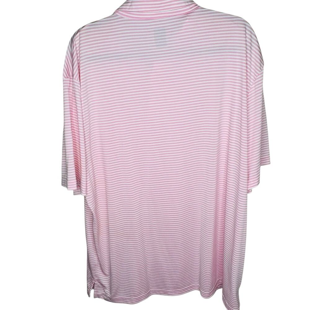 Pro Tour Golf Polo XXL Mens Pink Striped Short Sleeve Casual Active Resort - Picture 6 of 9